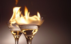 Cups and fire HD wallpaper