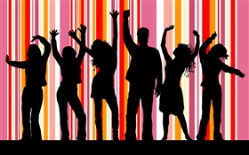 Dance people, striped background, vector design HD wallpaper
