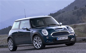 Dark blue MINI car HD wallpaper