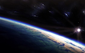 Dawn, stars, universe, planet
