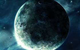 Digital universe, planet, stars