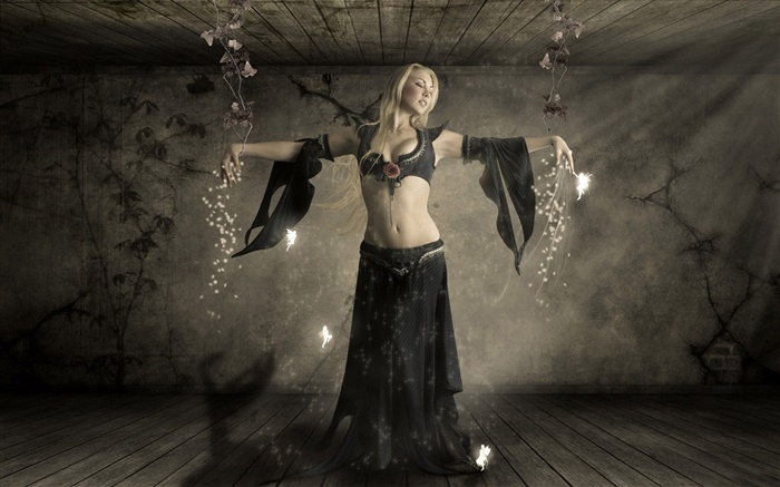 Fantasy girl, blonde, magic, fairies Wallpapers Pictures Photos Images