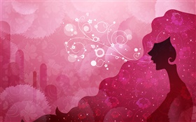 Fashion vector girl, purple background HD wallpaper