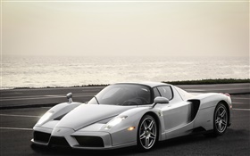 Ferrari Enzo silver supercar HD wallpaper