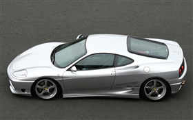 Ferrari F430 white supercar top view HD wallpaper