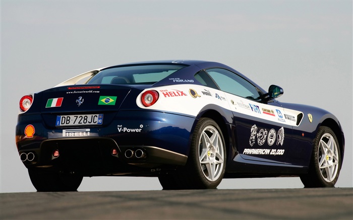 Ferrari blue race car rear view Wallpapers Pictures Photos Images