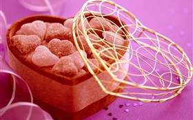Gifts, Love hearts, candy, romantic HD wallpaper