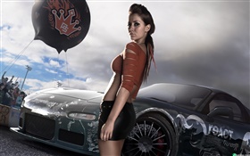 Girl with car
