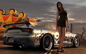 Girl with supercar HD wallpaper
