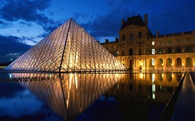 Glass pyramid, France, Louvre HD wallpaper