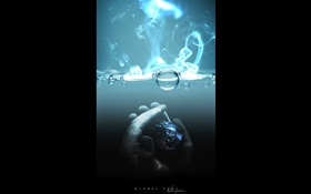 Global Fact, hands, water, blue, creative design HD wallpaper