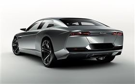 Gray Lamborghini sports car rear view HD wallpaper