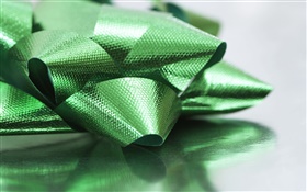 Green ribbon, Christmas decoration HD wallpaper