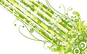 Green style, strips, flowers, vector design HD wallpaper