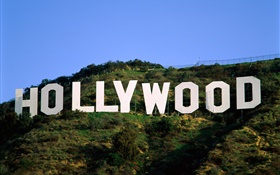 Hollywood logo in the slope HD wallpaper