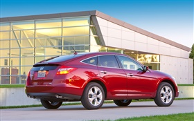 Honda Accord red car back view HD wallpaper