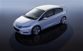 Honda white car top view