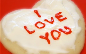 I Love You, cream cake HD wallpaper