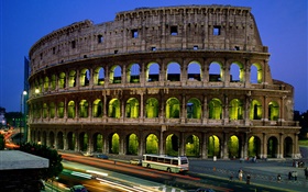 Italy Roman Colosseum at night HD wallpaper