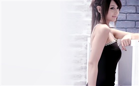 Lovely Asian girl side view HD wallpaper