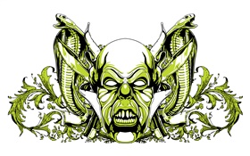 Monster, snake, green style, vector design