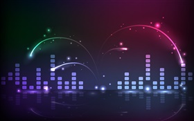 Music column, space, stars, abstract pictures HD wallpaper
