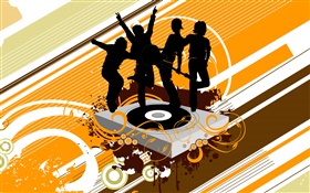 Music, disc, boys, vector design pictures HD wallpaper