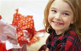 New Year, Merry Christmas, happy girl HD wallpaper