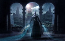 Not have hair, fantasy girl, magic, lightning
