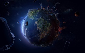 Our Earth, creative design, stars space HD wallpaper