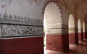 Painted walls, arches, museum HD wallpaper