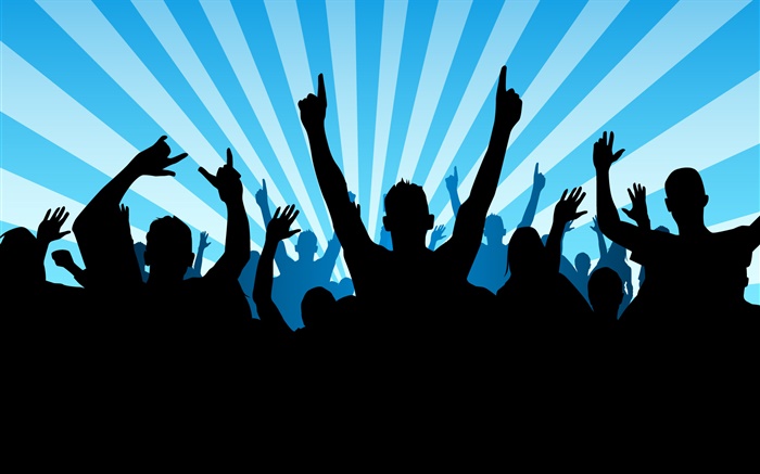 People in rave, blue stripes, vector pictures Wallpapers Pictures Photos Images