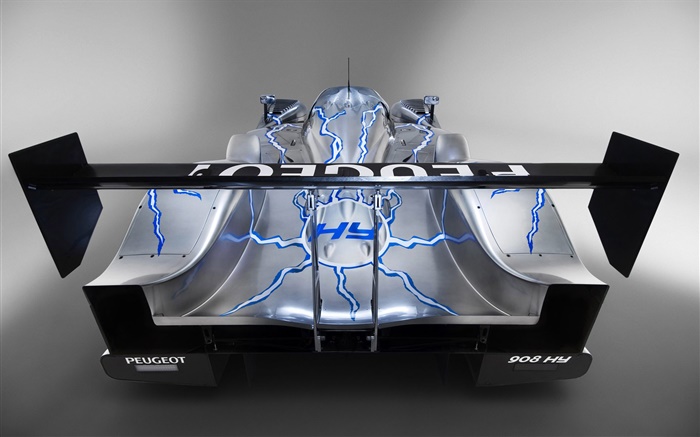 Peugeot 908 Hy supercar rear view Wallpapers Pictures Photos Images