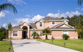 Pink style villa HD wallpaper