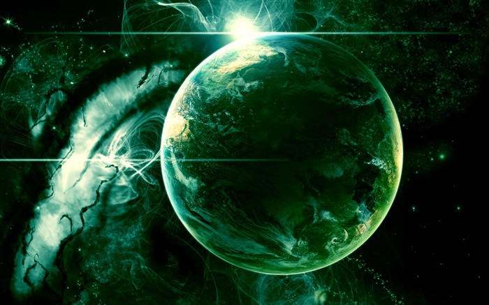 Planet with magic light, sun Wallpapers Pictures Photos Images