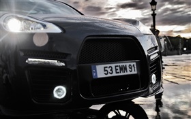Porsche Cayenne black car front close-up HD wallpaper