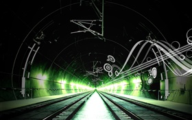 Railway, channel, green light, creative design