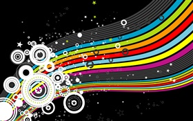 Rainbow background, circles, vector design HD wallpaper