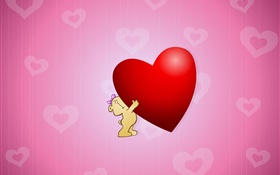 Red love hearts, art pictures HD wallpaper