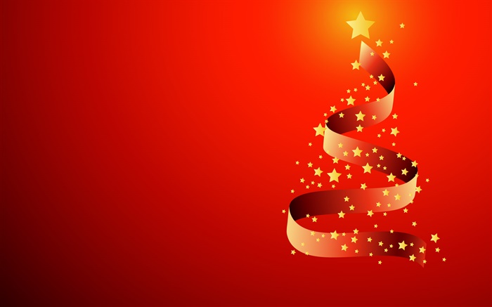 Ribbon, stars, Christmas tree, vector Wallpapers Pictures Photos Images