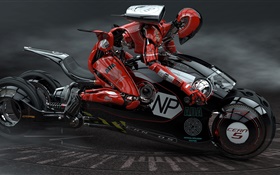 Robot drive the motorcycle, high tech