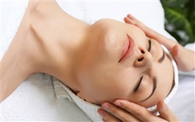 SPA, girl, sleep, facial massage HD wallpaper