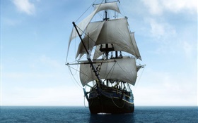 Sea, sailing boat