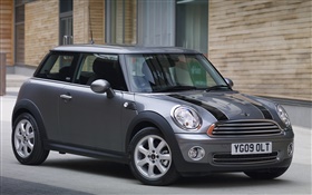 Silver gray MINI car