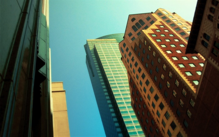 Skyscrapers, look up, city Wallpapers Pictures Photos Images