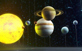Solar system planet, space, model HD wallpaper