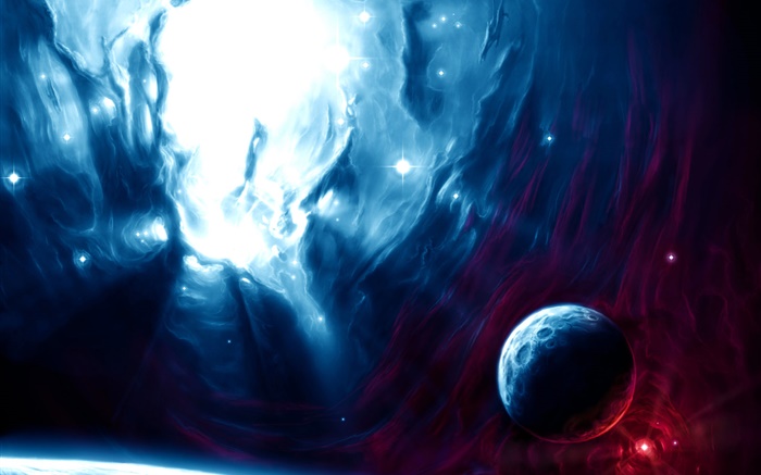 Space, art, planets, light hole Wallpapers Pictures Photos Images