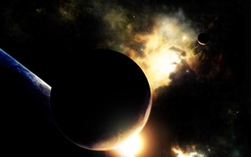 Space, planets, stars, beautiful HD wallpaper