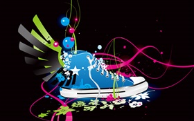 Sport shoes, wings, creative, vector design HD wallpaper