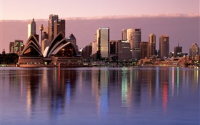 Sydney, city, dusk, buildings, Australia